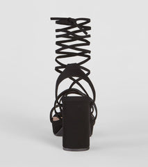Drama Alert Lace-Up Platform Block Heels