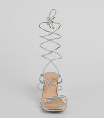 Come Around Metallic Lace-Up Block Heels