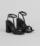 No Stopping Her Shine Glitter Block Heels