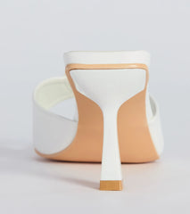 Heart Stopper Rhinestone Faux Leather Stiletto Heels