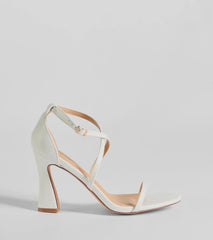 Dazzling Chic Strappy Faux Leather Block Heels