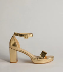 Bring The Shine Metallic Faux Leather Platform Heels