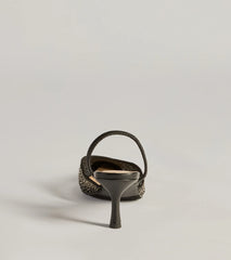 Trend Alert Rhinestone Mesh Sling-Back Kitten Heels