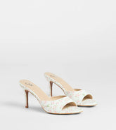 Flourishing Rose Floral Stiletto Mules