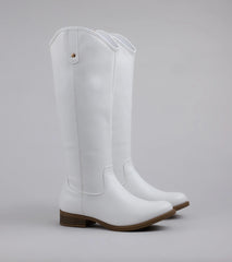 Polished Touch Under The Knee Riding Boots