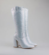 Total Glam Girl Rhinestone Knee-High Boots