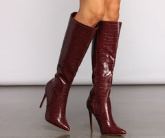 Feelin' Fab Knee High Stiletto Heeled Boots