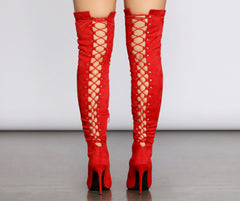 Lace Up Glamour Stiletto Boots