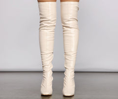 Level Up Thigh High Faux Leather Boots