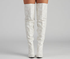 Major Sass Snake Print Faux Leather Boots