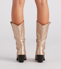 Western Glam Chrome Cowboy Boots