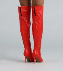 Dare To Be Bold Faux Leather Over-The-Knee Boots