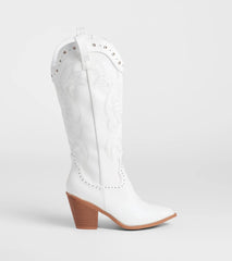 Edgy Western Vibe Studded Cowboy Boots