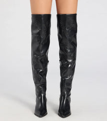Sleek Western Vibe Thigh High Cowboy Boots