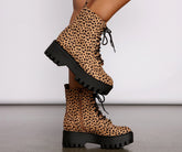 Fierce And Fab Faux Suede Combat Boots