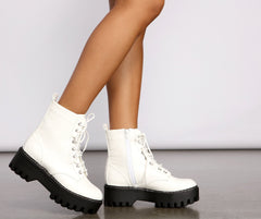 Add Some Edge Faux Leather Combat Boots