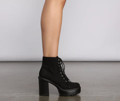 Stacked On Style Faux Suede Booties