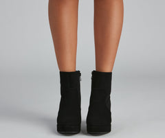 Uptown Chic Nubuck Platform Booties