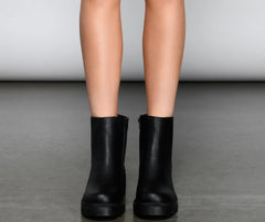 Edgy Glam Lug Sole Ankle Booties