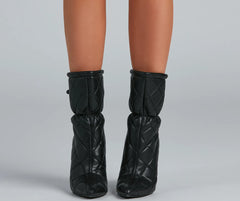 Quilted Beauty Scrunch Stiletto Booties