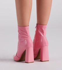 Savvy Sis Patent Pointed Toe Booties