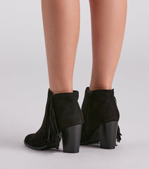 Trendy Strut Fringe Ankle Booties