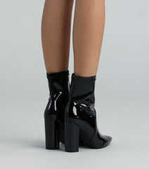 Made Ya Look Patent Block Heel Booties