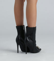 My Favorite Flower Rhinestone Stiletto Booties