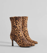 Fierce Strut Leopard Print Stiletto Booties