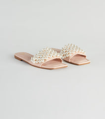 Hidden Treasure Faux Pearl Slide Sandals