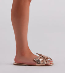Can't Stop This Shine Metallic Bow Sandals
