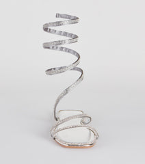For A Spin Rhinestone Spiral Flat Sandals