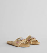 Wish On A Rhinestone Starfish Straw Flat Sandals