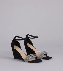 Pretty Little Sparkle Rhinestone Wedge Heels