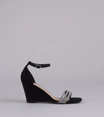 Pretty Little Sparkle Rhinestone Wedge Heels