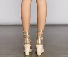 Glam Life Lace-Up Espadrille Wedges
