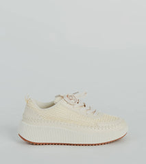 Step It Up Texture Knit Platform Sneakers