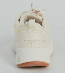 Step It Up Texture Knit Platform Sneakers