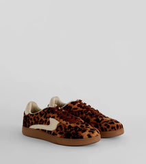 Wildly Cute Leopard Faux Suede Sneakers