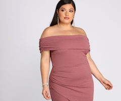 Plus Monica Formal Wrap Ruched Dress