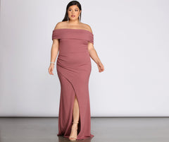 Plus Monica Formal Wrap Ruched Dress