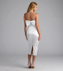 Renee Bow Satin Midi Dress