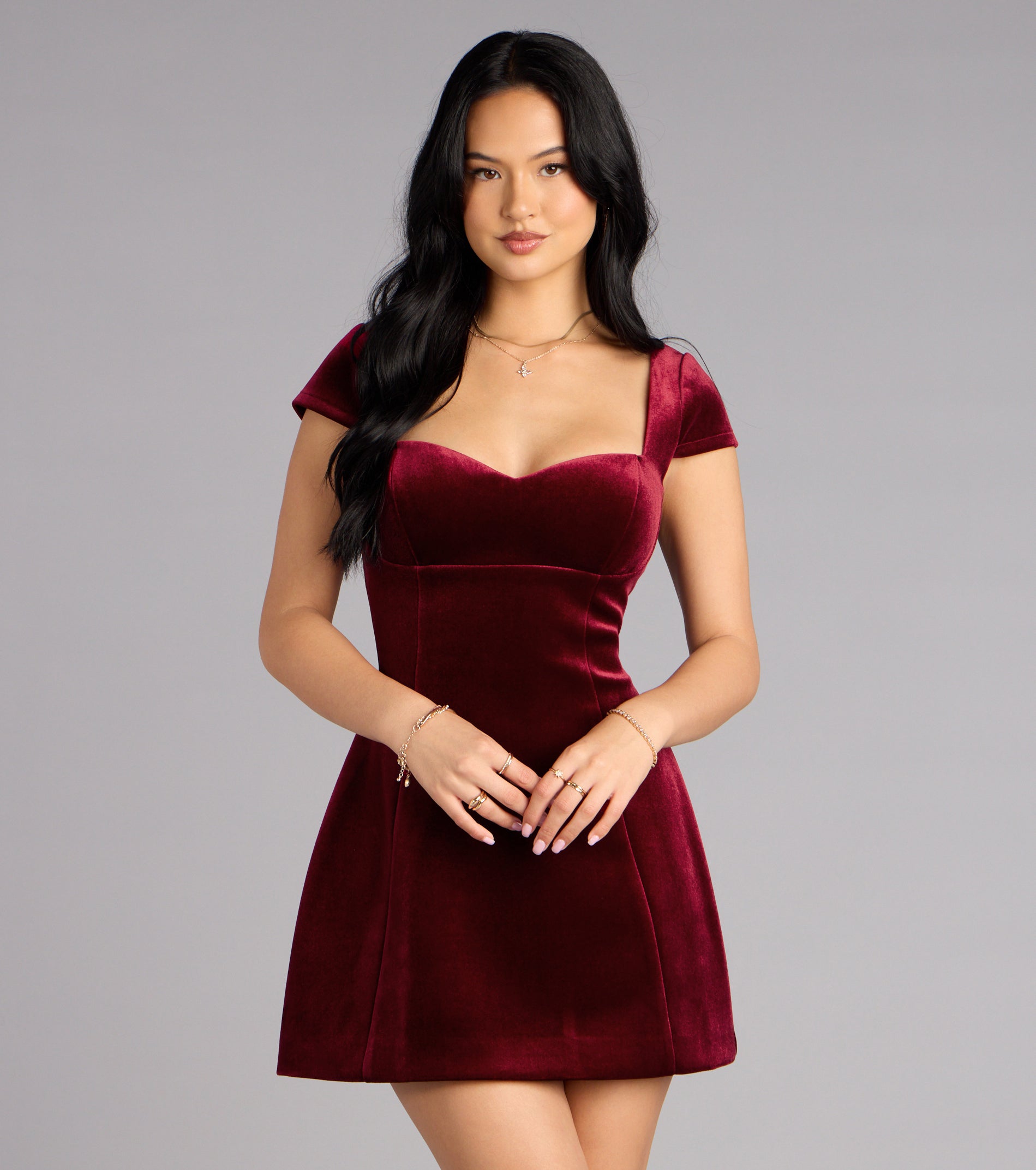Dana Velvet A-Line Mini Dress