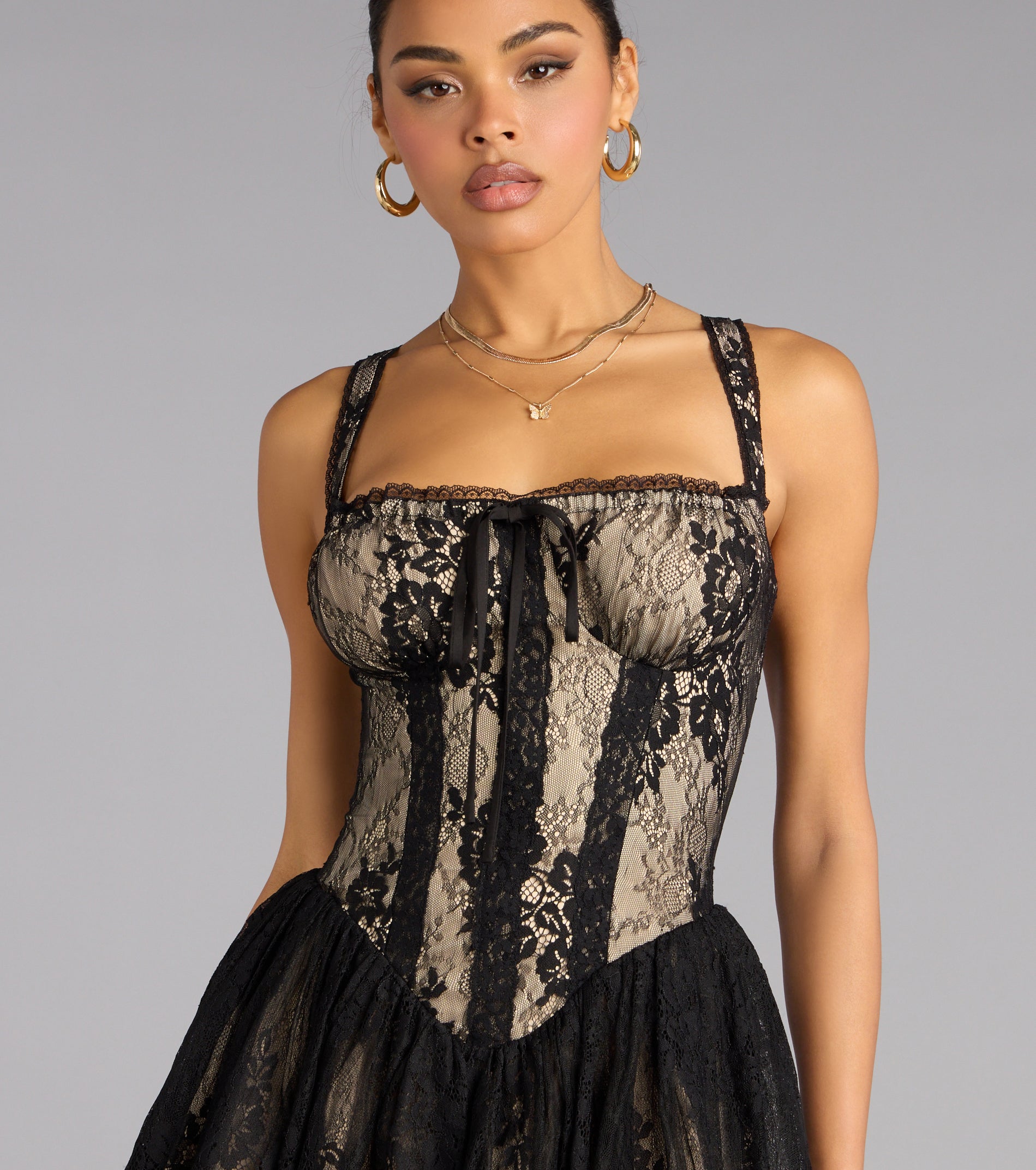 Mariella Lace A-Line Mini Dress