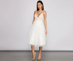 Olivia Eyelash Lace Tulle Party Dress