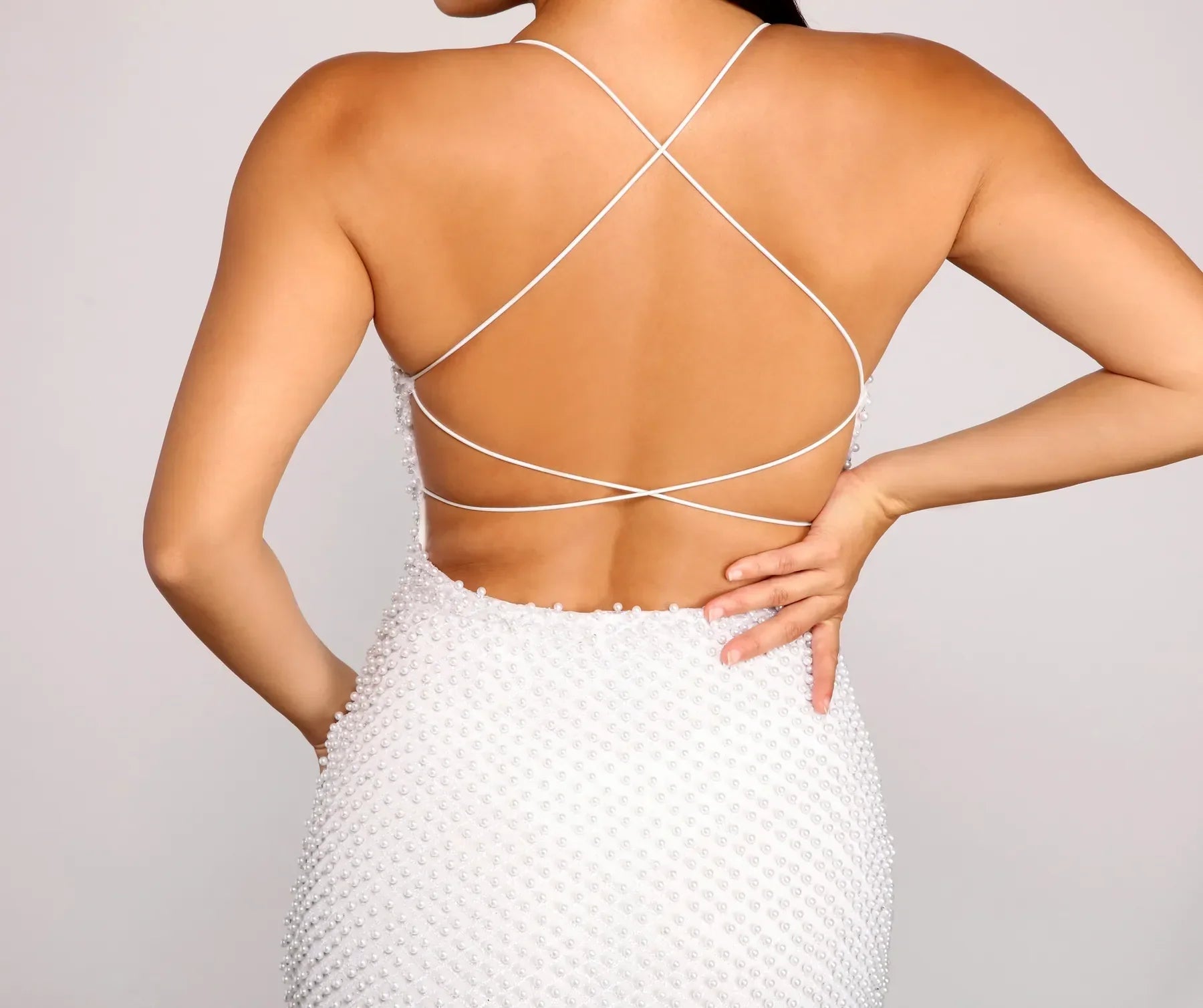 Brigitta Pearl Embroidered Mini Dress