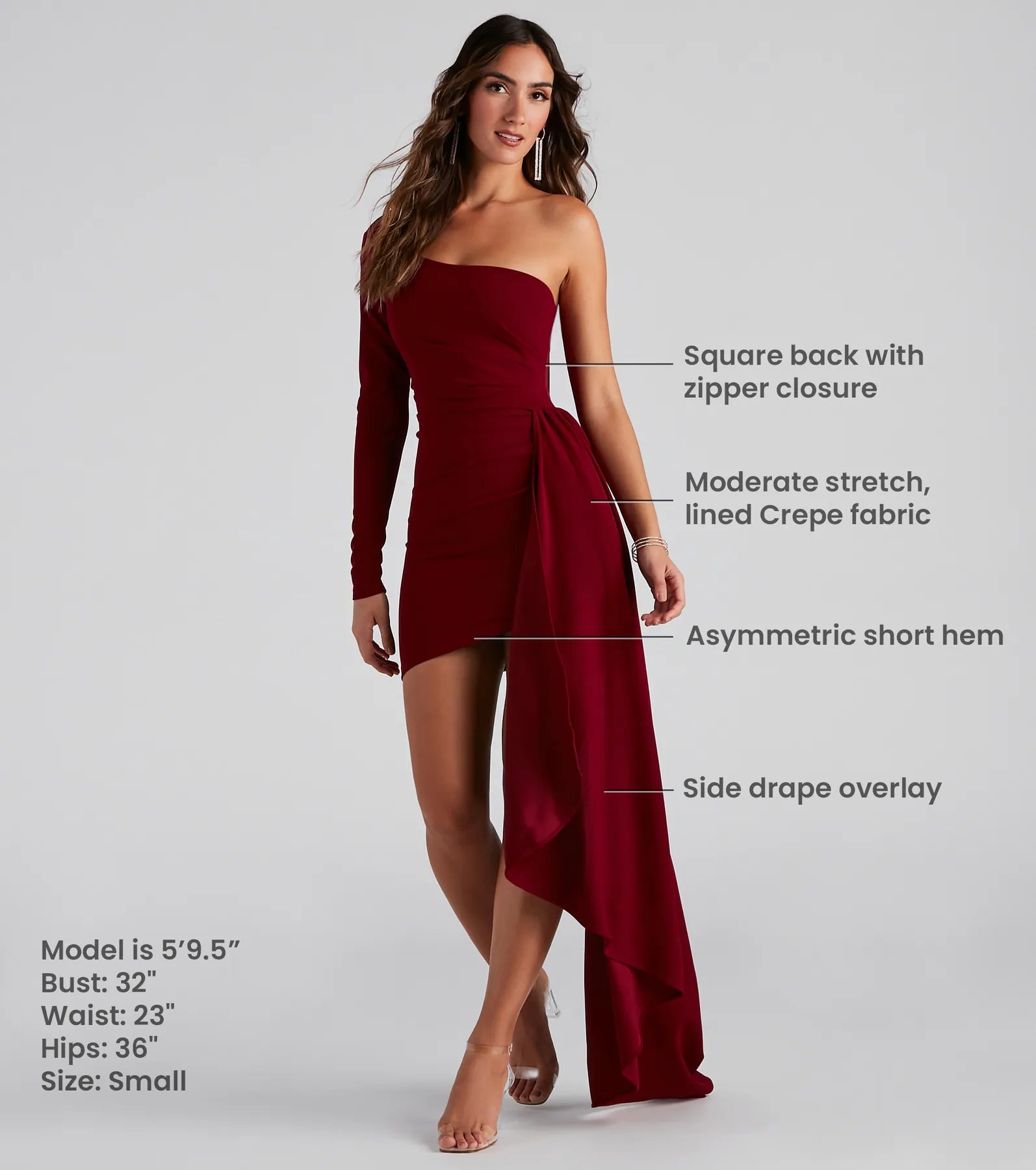 Emily One-Shoulder Pleated Asymmetric Mini Dress