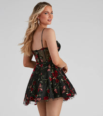 Jessica Embroidered Illusion Party Dress
