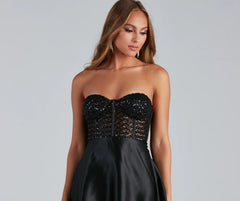 Irie Formal Sequin And Satin Party Dress