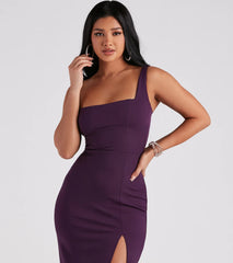 Matilda Crepe Slit Midi Dress